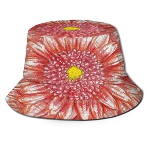Beralar kırmızı kova şapka güneş kremi şapkaları çiçek dalı yaprak suluboya süs çiçek bahar buket grafik retro zemin ressam