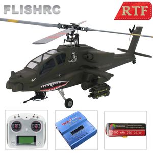 Parts Accessories FLISHRC FL500 Scale Fuselage 500 AH64 APACHE Four Rotor Blades RC Helicopter GPS with H1 Flight Controlle RTF UH 60 not F09 230711
