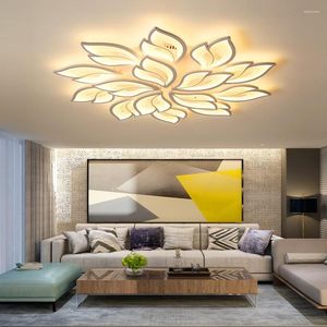 Lustres de teto moderno lustre de led com função de controle remoto para sala de estar quarto iluminação de casa luz acrílica