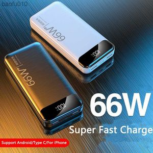 20000mah Power Bank 66W szybkie ładowanie Powerbank przenośna zewnętrzna ładowarka do iPhone'a Huawei P40 Xiaomi Mi 9 Poverbank L230712