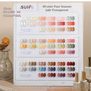 Nail Polish Glenys 48 color nail polish jelly skin transparent salon semi permanent gel varnish set wholesale 230712