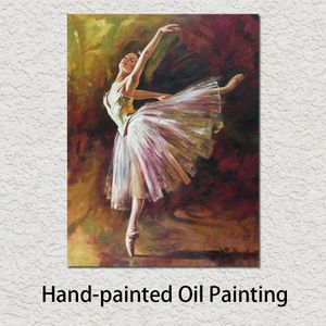 Edgar Degas Ballerina Dancer Tilting Oil Paintings Reproduction Canvas Art Hand Painted for Office Wall Decor