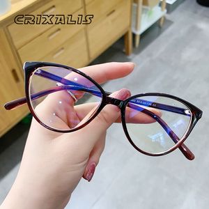 Sunglasses Frames CRIXALI 's Blue Light Glasses Flexible Optical Prescription Eyewear Frame Female Computer Eyeglasses Ladies UV400 230712