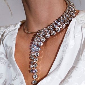 Strands Strings Novelly Multi layer Long Tassel Chain Choker Necklace Wedding Jewelry for Women Crystal Round Collar Torques 230712