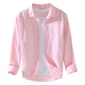 Camisas casuais masculinas 2023 moda camisa rosa plus size manga longa masculino ajuste solto masculino escritório camisas Y Blusas