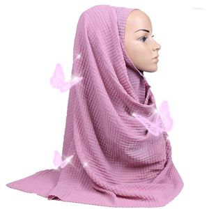 Disegni di abbigliamento etnico Donna musulmana Turbante Hijab Sciarpa Tinta unita Brillante Avvolgere Foulard Sciarpe Scialli islamici Fascia Echarpe Femme
