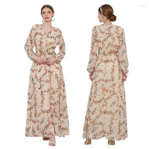 Roupas étnicas Eid Mubarak Ramadan Abaya Feminino Muçulmano Maxi Chiffon Vestido Dubai Turquia Kaftan Robe Árabe Islâmico Djellaba Femme Modesto