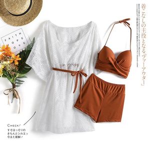 Women's Swimwear Separate Swimsuit 2023 Sweet Girls Korea Conservative Skirt 3 Pieces Suit Covering Meat Sexy Spring Japanese