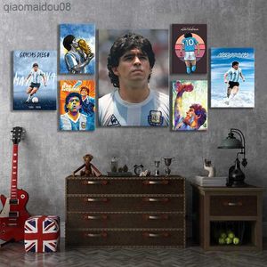 Diego Maradona Poster Duvar Boyama Süper Yıldız Sanat Eseri Tuval Baskı Duvar Oturma Odası Dekorasyon Sticker Ev Dekoru L230704