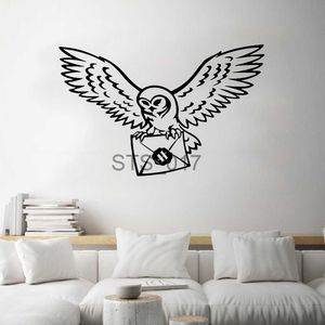 Andra dekorativa klistermärken Owl Potter Bird Envelope Wall Sticker Potter Har Anime Movie Inspiral Citat Wall Decal Bedroom Kids Room Vinyl Decor X0712