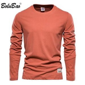 Blazer Bolubao Baumwolle Langarm T Shirt für Männer Solide Frühling Casual Herren T-shirts Hohe Qualität Männlich Tops Klassische Kleidung männliche T-shirt