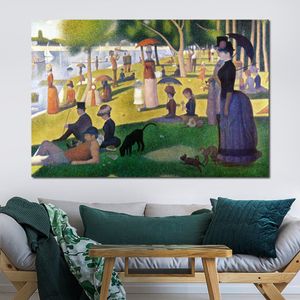 Berühmte Landschaft Leinwand Kunst La Grande Jatte Georges Seurat Gemälde handgemachte Öl Kunstwerk moderne Wohnzimmer Dekor