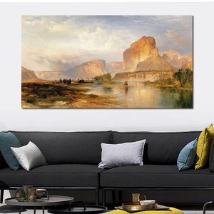 Paesaggio di campagna su tela Cliffs of Green River X Pittura a olio fatta a mano Impressionista Modern Home Decor