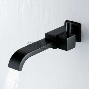 Rubinetti da cucina Rubinetto per lavabo a parete Rubinetto monocomando in ottone Accessori per bagno Hotal Bagno singolo con acqua fredda Rubinetti per lavabo in argento nero x0712