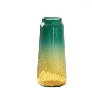 Vases Crack Yuhua Stone Modern Light Luxury Creative Living Room Ingresso Gradient Stained Glass Vase Home Decoration Pieces