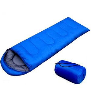 Rectangular Single person sleeping bag with hat spring summer autumn three seasons outdoor travel adult camping train sleeping bag HW01