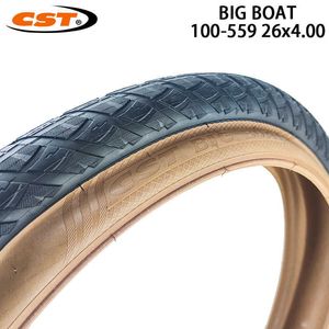 Cykeldäck CST 26 Inch BIG BOAT 100-559 26x4.00 Brown Edge Wired Tire MTB Bike Beach Cykeldäck Fat Snow Bike 60TPI CTC-06 Cykeldelar HKD230712