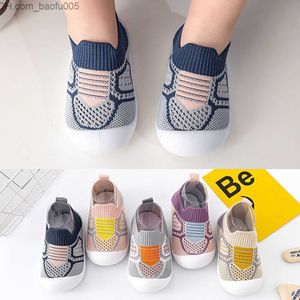 Slipper Baby shoes non slip and breathable baby crib floor socks with rubber soles suitable for children girls boys mesh shoes soft soled slippers Z230712