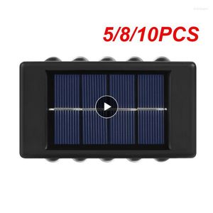 벽 램프 5/8/10pcs 8/10/12/16LED Solor LED LIGHT LILLUMINAT SOLARE SOLARE SOLAR FORED SOURTYARD STREET 발코니 장식