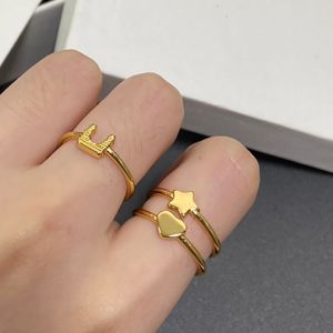 Aşk şerit küme halkaları tasarımcı kadınlar vaat eden yüzük erkekler çift altın takı t lüks moda tırnak yüzükleri band alyans jewlery 237121c