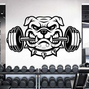 Outros adesivos decorativos Bull Dog Gym Wall Decalque de decoração fitness Workout Dog Lover Strong Gym Wall Stickers Gym Decor Workout Motivation Stickers B139 x0712