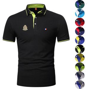 Herren Polos Sommer Polyester Baumwolle Herren Poloshirt Casual Kurzarm Homme Mode Männlich Revers T-shirt Tops S-4XL