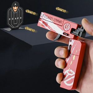 Pistolleksaker LifeCard hopfällbar leksakspistol Handvapenleksakskort Pistol med mjuka kulor Legering Skyttemodell För Vuxna Barn Pojkar Födelsedagspresenter 230712