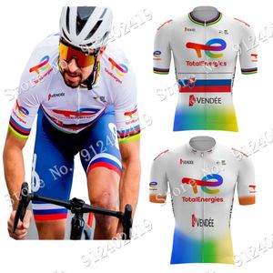 Radtrikot-Sets Anzug Total Energies Radtrikot Peter Sagan Set Kurzarm Slowakei Kleidung Rennrad Hemden Anzug MTB Wear Ropa 230712