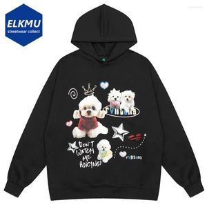 Moletom Masculino Y2K Moletom Streetwear Hip Hop Oversized Sweatshirts Funny Dogs Impresso Harajuku Pullovers Masculino 2023 Outono Moda Casual