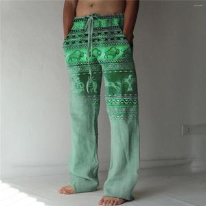 Men's Pants 3D Printing Flower Dark Pattern Fruit World Peace Personalized Cool Beachwear White Beige Casual Fashion