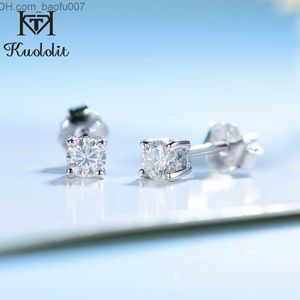 Charm Kuololit 100% Moissanite Gemstone 585 Rose Gold Earrings for Women Solid 925 Sterling Silver Card Party Exquisite Jewelry Z230713