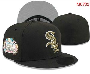 2023 Мужские бейсбольные шляпы Классические черные цвета хип -хоп Чикаго Спорт Полный закрытый дизайн -шапки Capeau 1995 Series 