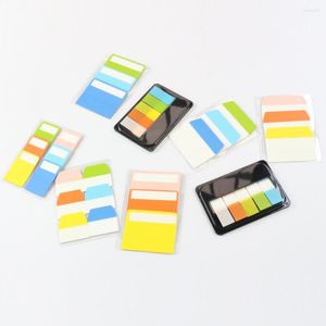 Domikee Cute Rainbow Color Basic Self-adhesive Sticky Memo Pad Stationery Candy Office Student Notebook Index Note