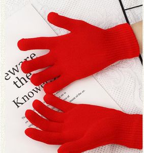 Vinter Dam Herr Handskar Enfärgad akryl Vuxen Monokrom Warm Magic Knit Gloves Bubble Gloves Five Finger sporthandske
