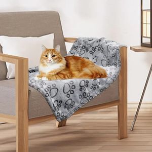 Coperte per cani per cani di grossa taglia, coperta per cani in morbido pile Coperta per animali domestici soffice Coprimaterasso per dormire caldo per divano letto, simpatico cucciolo con stampa di zampa)