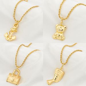Pendant Necklaces 18k Gold Plated With 40cm Chain Copper Animal Pattern Necklace For Women Men Fashion Jewelry Daily Wear Anniversary