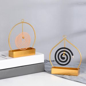 Candle Holders 1Pc Metal Heart Round Handheld Mosquito Coil Holder Incense For Frame Household Bedroom Patio