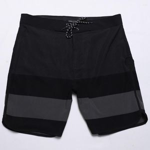 Men's Shorts Brand Surf Pants Black Beachwear Spandex Striped Swim Trunks Board Quick-dry Waterproof Bermuda E850