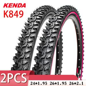 Pneus de bicicleta 2 PCS KENDA K849 24/26 polegadas Mountain MTB Pneu de bicicleta BMX 24*1.95/26x1.95/2.1 Preto Linha Vermelha Espessada Pneu cross-country HKD230712