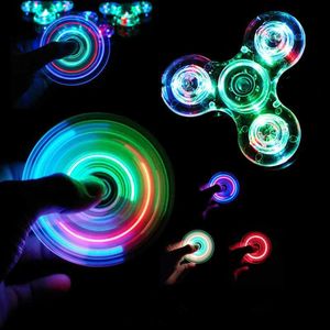 Brinquedo de descompressão Luz LED luminosa Spinner Hand Top Spinners que brilham na luz escura Figet Spiner Brinquedos de alívio de estresse R230712