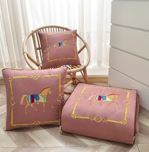 New Jet Embroidery Pillow Blanket Lunch Break Cushion Cover Small Quilt Wholesale