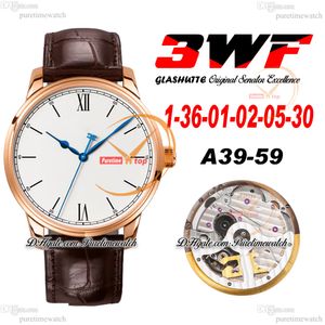 Сенатор Excellence A36-01 Automatic Mens Watch Rose Gold White Stick Dial Brown Leather Strap Super Version Edition Herrenuhr Reloj hombre watchs puretime b2