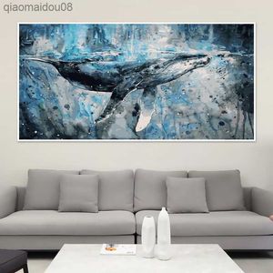 80x160cm duży rozmiar Diy obraz olejny według numerów rama płetwal błękitny Deer płótno z krajobrazem malarstwo akrylowe Wall Art Home Decoration L230704