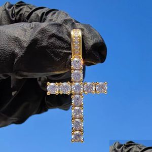 Anhänger Halsketten Diamant Stein Kreuz Anhänger Halskette Schmuck Männer Frauen Liebhaber Geschenk Paar Religiöse Drop Lieferung Dh5Ya