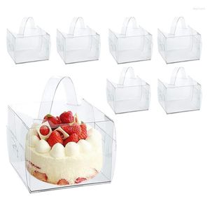 Formas de cozimento 20 unidades 13 x 13 x 13 cm caixas de bolo transparentes com alças tábuas para bolos sobremesas e cupcakes festa para casamento