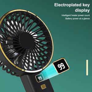 Electric Fans USB Mini Fan Rechargeble Portable Handheld Fan Digital Display Lazy Temporary Travel Shopping Cooling Home Car Air Cooler
