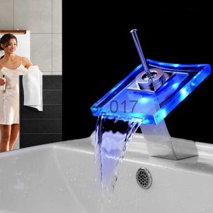 Кухонные смесители ванная комната водопад светодиодный бассейн Стеклянный стеклянный водопад латун