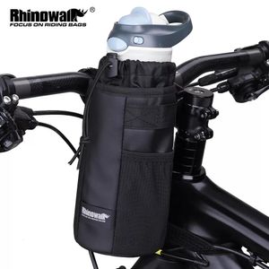 Panniers Bags Rhinowalk Bicycle Bag Bike Bottle Holder Cycling Water Bottle Pouch MTB Bike Insulated Kettle Handlebar Bag Accessories 230711