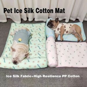 Sommar Pet Ice Cooling Kudde Hund Cooling Sovmatta Bekväm hundsäng, hundbo med kudde