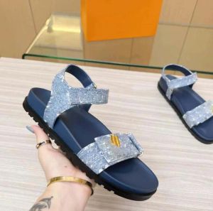Men women platform slides luxury designer sandals Multicolor Black white blue Brocade rubber slipper fashion Beach Shoes
